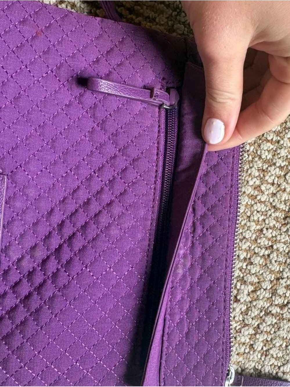 Vera Bradley Deep Purple Quilted Wristlet Crossbody - Picture 5 of 5